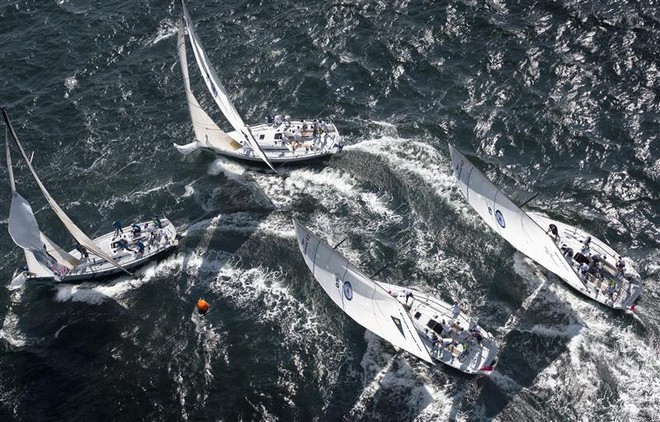 Fleet rounding the mark - New York Yacht Club Invitational Cup ©  Rolex/ Kurt Arrigo http://www.regattanews.com